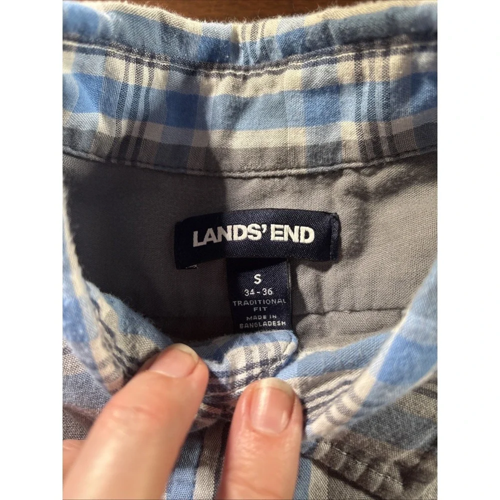 Lands' End Men's Size Small Plaid Button-Down Shirts Traditional Fit. Outdoor.‎